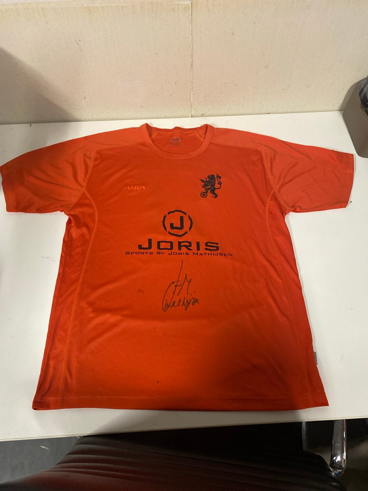 Gesigneerd Jako Oranje Shirt Joris Mathijsen - Maat XL, Jako, Gebruikt, Shirt, Maat XL