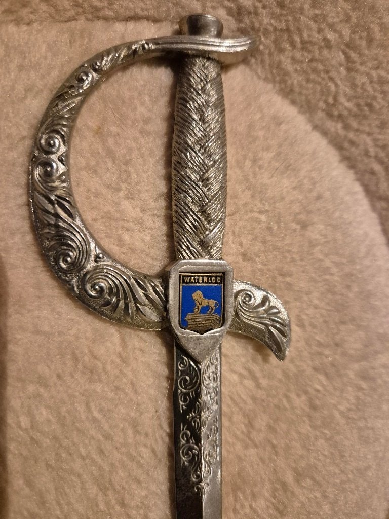 Verzilverde briefopener in vintage Waterloo stijl, Antiek en Kunst, Ophalen of Verzenden