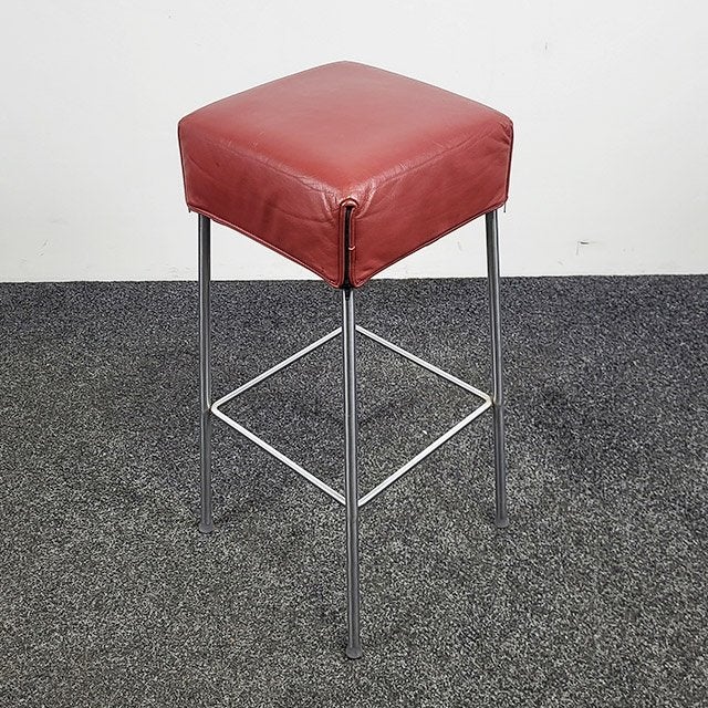 Montis Salsa Barkruk - Bordeaux Rood Leder 24148, Ophalen, Gebruikt, 60 tot 90 cm, Leer