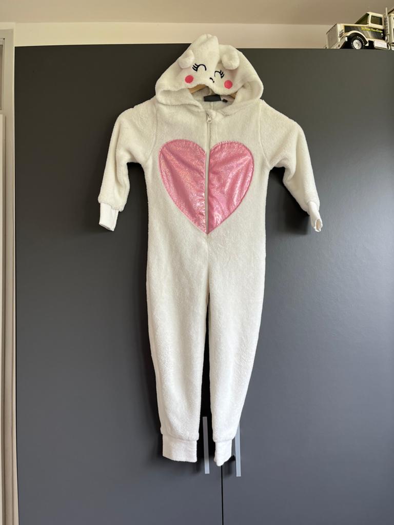 Witte onesie met roze hart en dieren, maat 98/104 9th avenue, Kinderen en Baby's, Kinderkleding | Maat 98, Ophalen of Verzenden