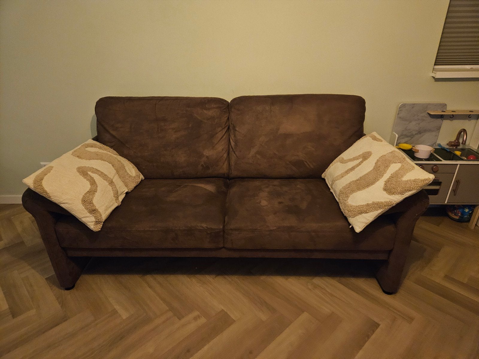 Leren 2-zitsbank, Ophalen, Gebruikt, 150 tot 200 cm, Tweepersoons