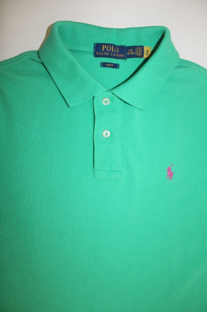 Ralph Lauren polo azuurgroen maat L 14-16y = maat 164, Ophalen of Verzenden, Zo goed als nieuw, Shirt of Longsleeve, Jongen