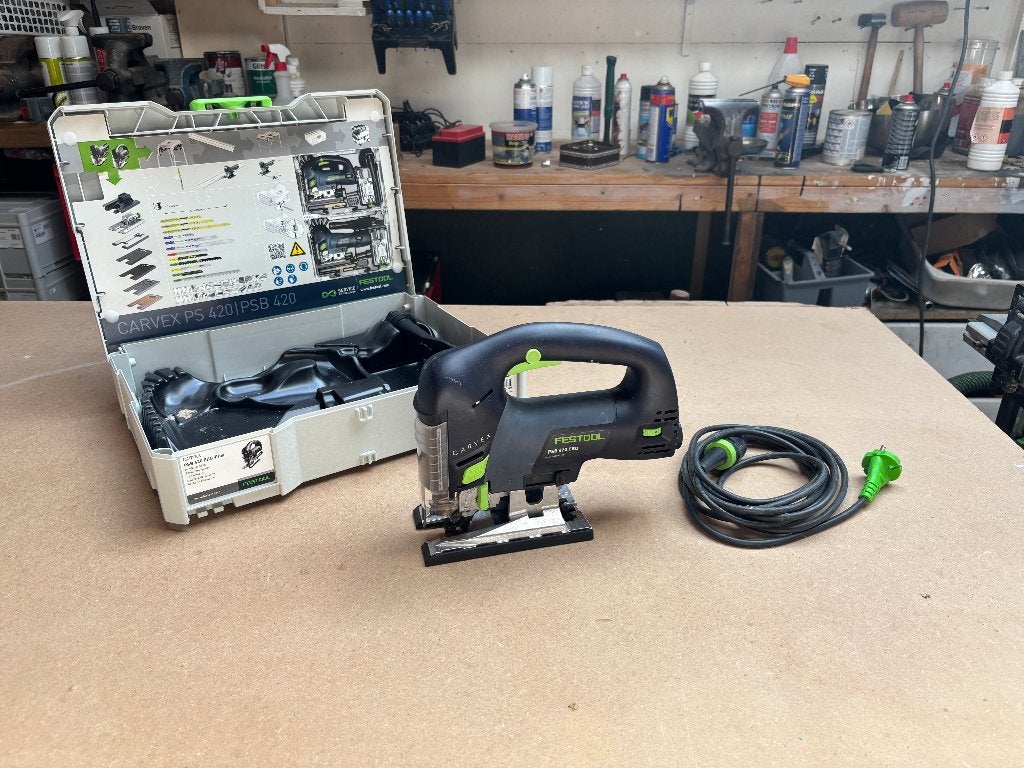 Festool decoupeerzaag PSB420, Doe-het-zelf en Verbouw, Gereedschap | Zaagmachines, Ophalen, Gebruikt, Decoupeerzaag, 30 tot 70 mm