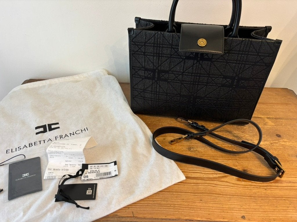 Elisabetta Franchi Tas | Zwart | Inclusief Bon & Dustbag, Sieraden, Tassen en Uiterlijk, Elisabetta Franchi, Zwart, Nieuw, Ophalen of Verzenden