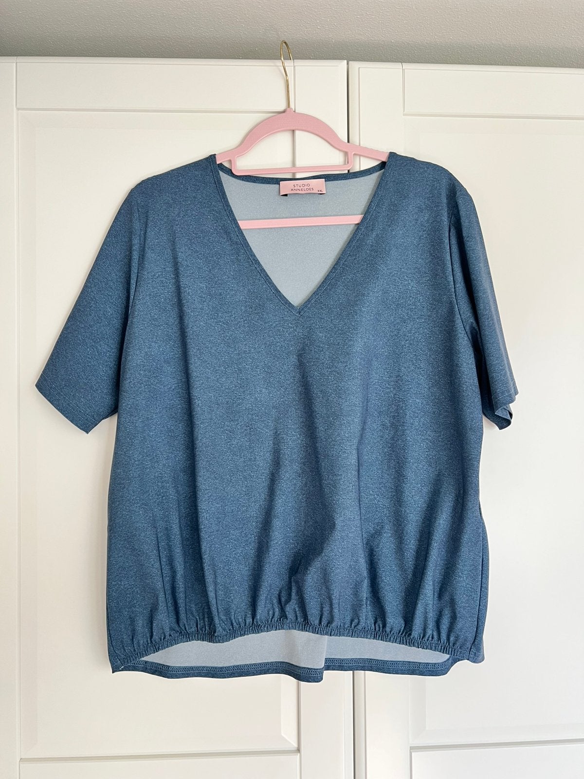 Studio anneloes vicky denim shirt XXL travelstof, Blauw, Maat 46/48 (XL) of groter, Ophalen of Verzenden, Zo goed als nieuw