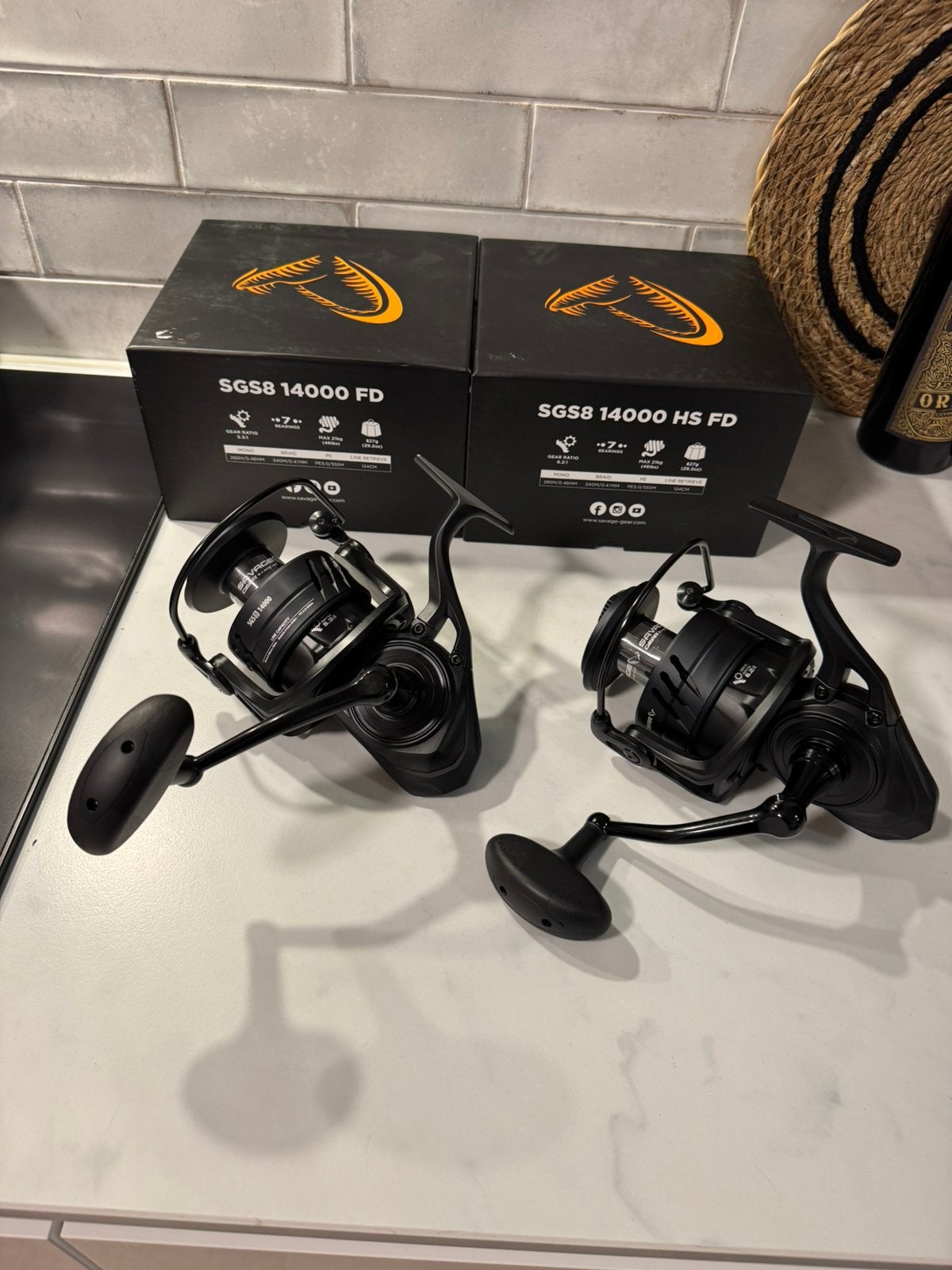 nieuwe savage gear sgs8 14000 en 14000 HS molens ! beulen !, Ophalen of Verzenden, Nieuw, Molen