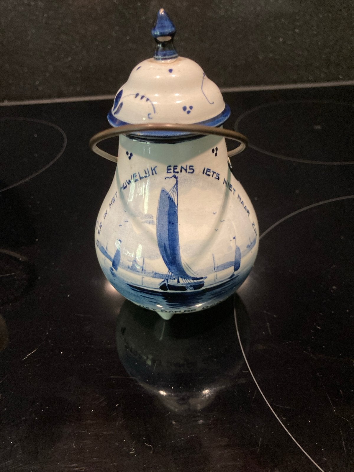 Miniatuur Doofpotje Huwelijksgeschenk Delft Blauw 12 cm, Ophalen of Verzenden