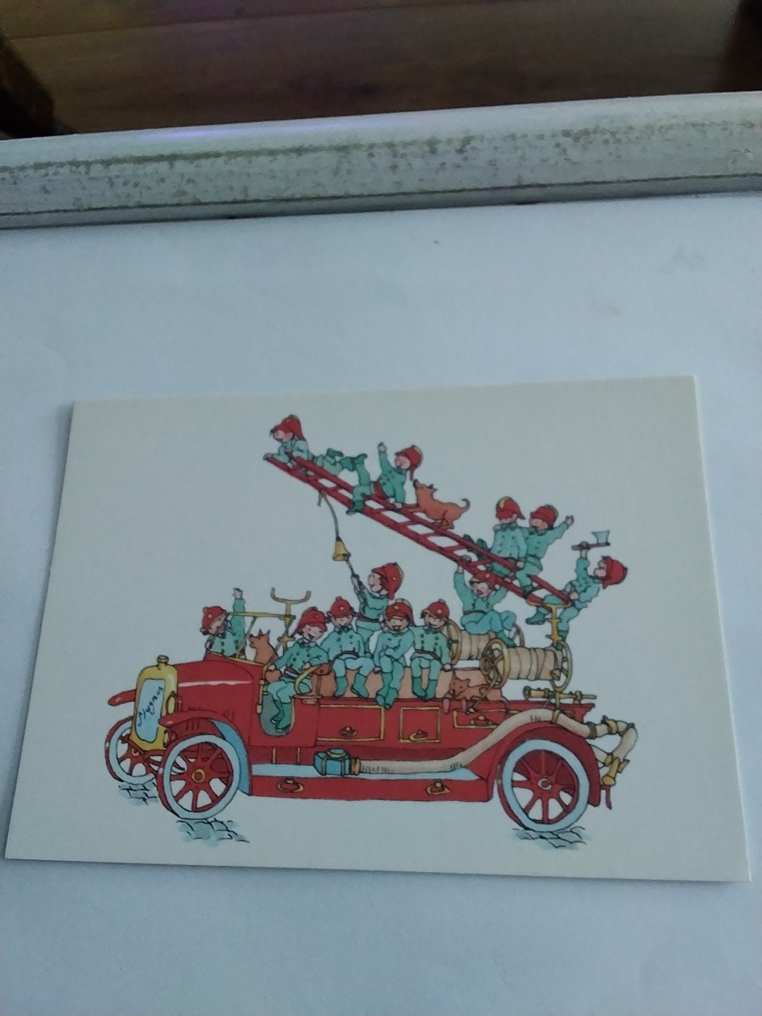 Ans Collijn Pro Card brandweerwagen met kinderen, Verzamelen, Ophalen of Verzenden
