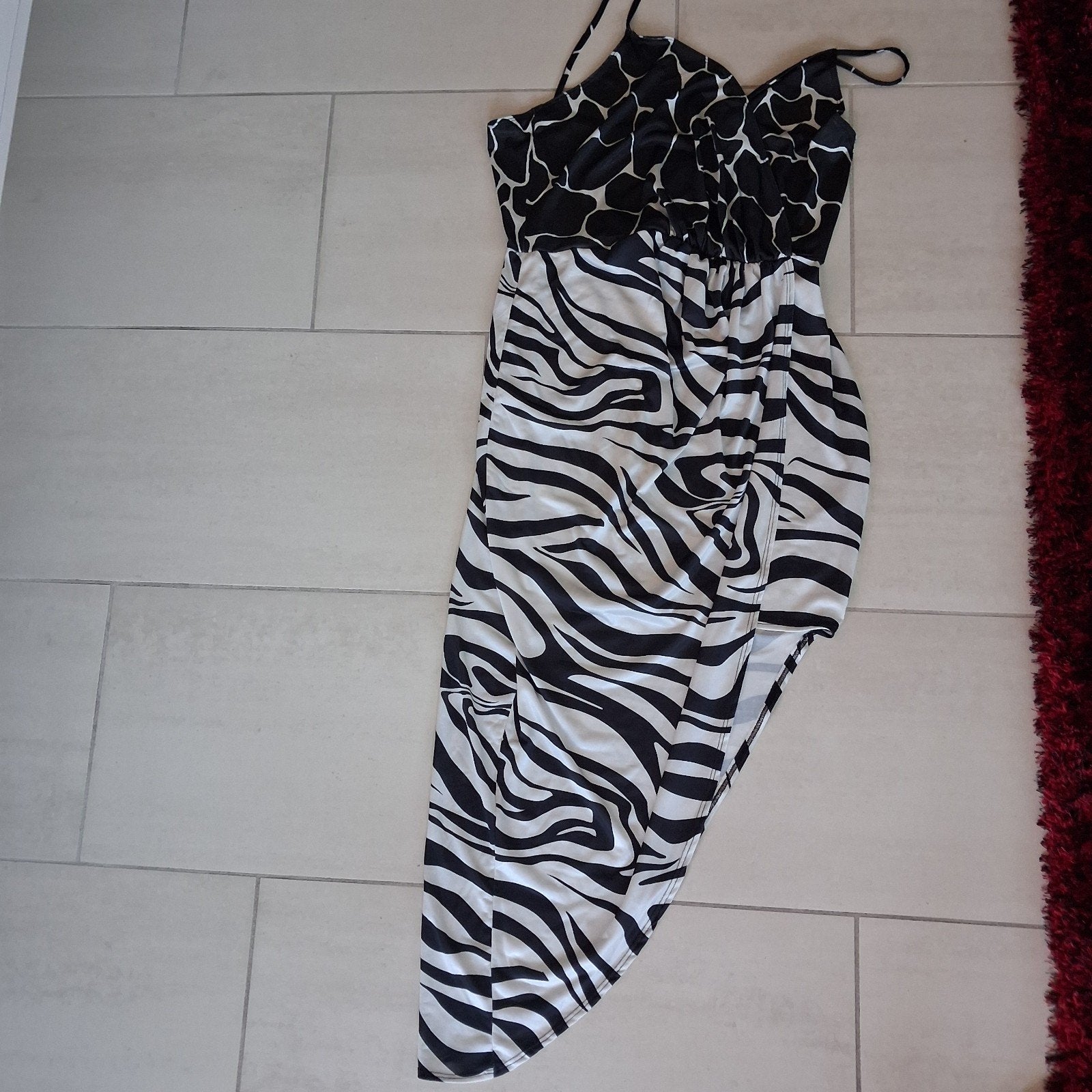 Zebraprint jurk met giraffeprint accenten - NLY ONE, Zwart, Maat 46/48 (XL) of groter, Ophalen of Verzenden, Onder de knie