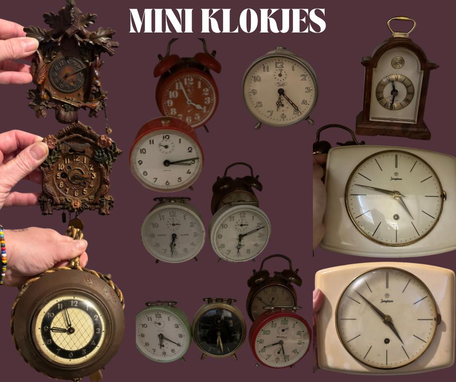 Diverse collectie mini klokjes wekkertjes - Vintage en uniek, Ophalen