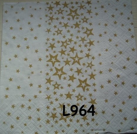 Servetten decoupage/bullet journal * sterren goud L964, Verzenden, Nieuw