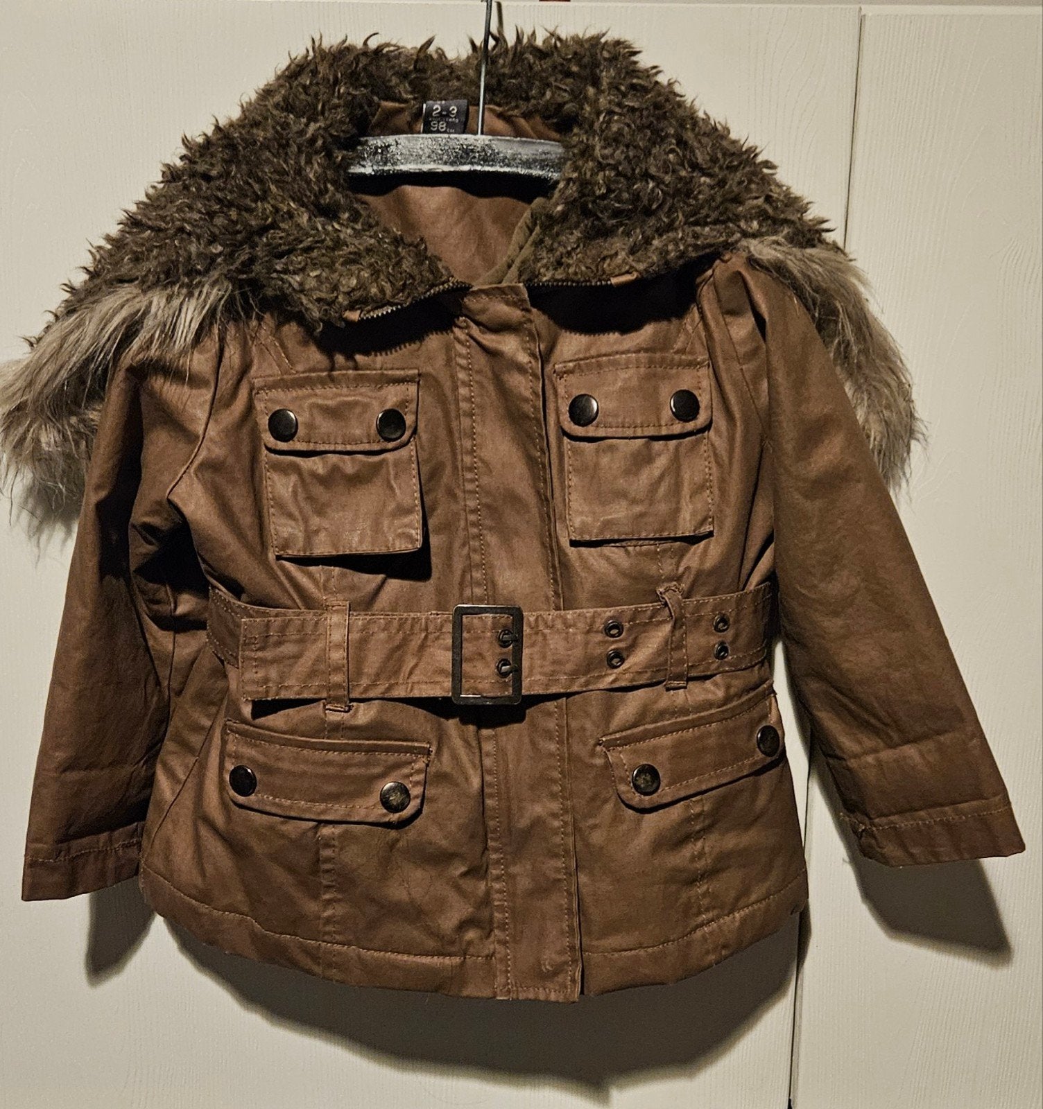 Bruine meisjes jas Zara 2delig,maat 98, Gebruikt, Meisje, Ophalen of Verzenden, Zara