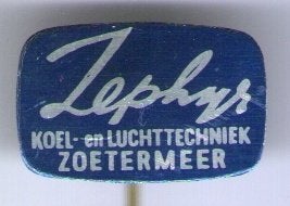 Zephyr koel en luchttechniek Zoetermeer speldje ( L_011), Verzamelen, Verzenden, Zo goed als nieuw, Transport, Speldje of Pin