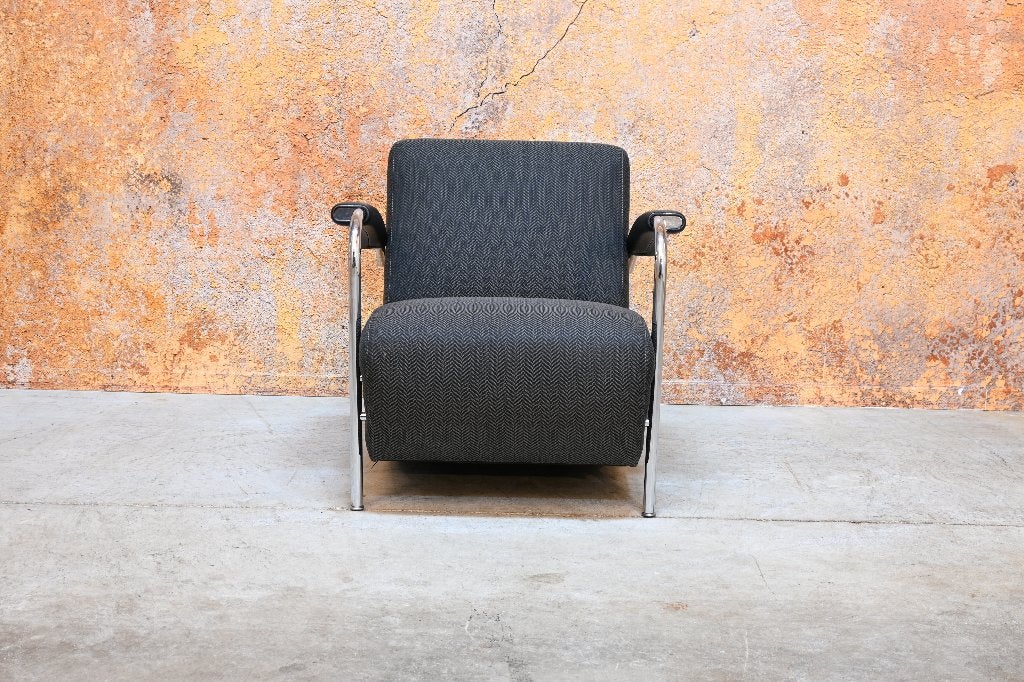 Als NIEUW! grijze stoffen Leolux Scylla design fauteuil, Leolux, Leolux, Leer, 75 tot 100 cm