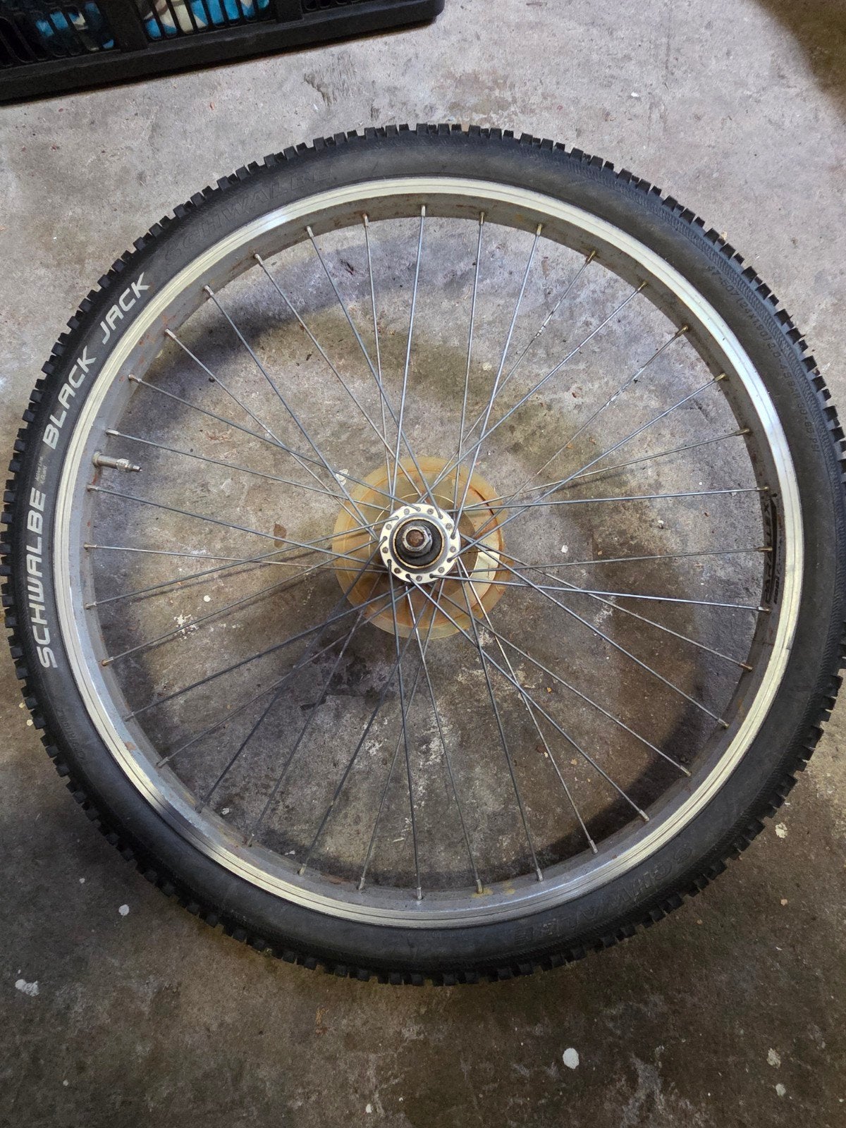 Rockrider 24 inch achterwiel met Schwalbe Black Jack band, Wiel, Gebruikt, Ophalen of Verzenden, Rockrider