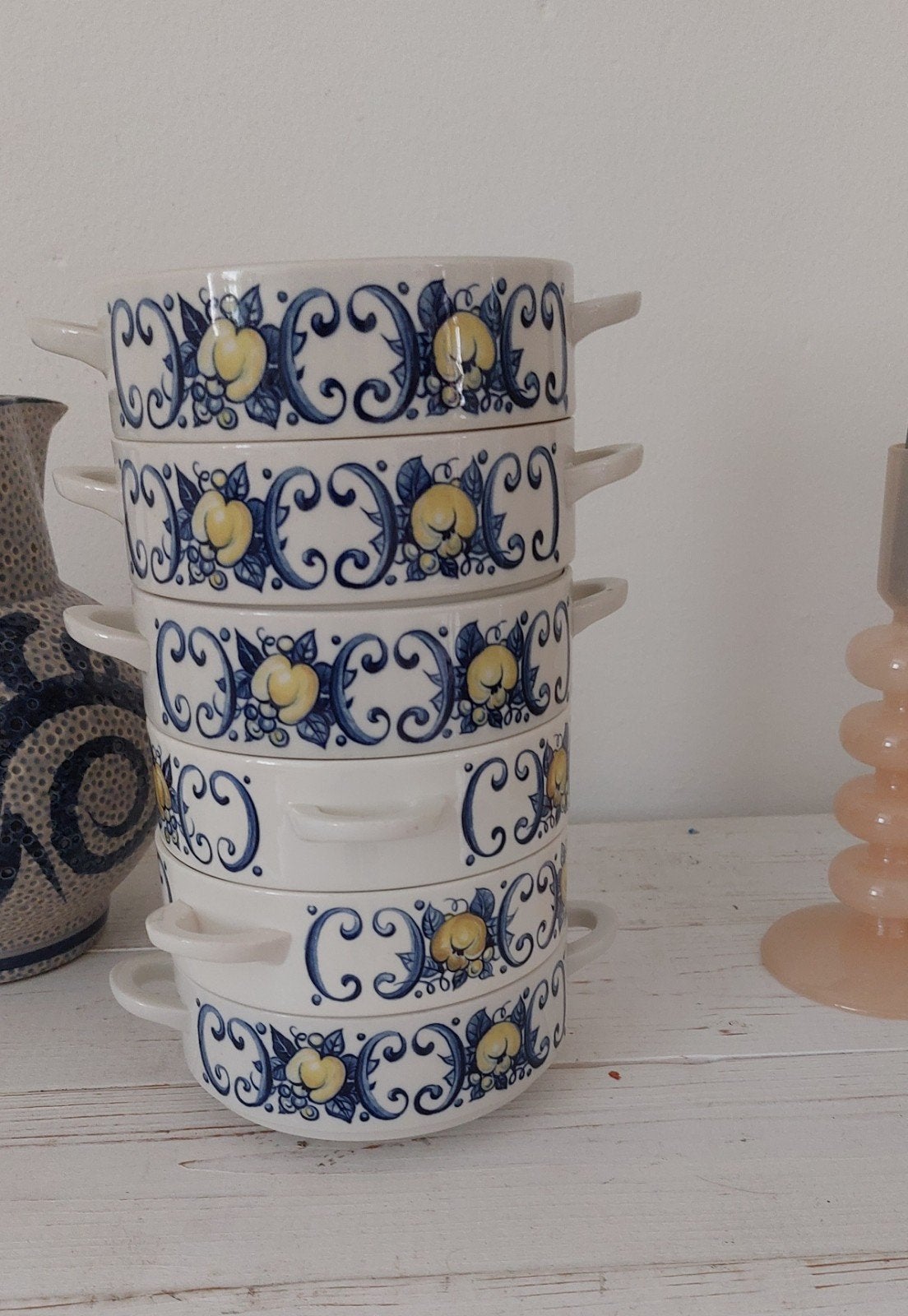 Set van 6 porselein soepkommen Villeroy & Boch Cadiz, Ophalen of Verzenden, Zo goed als nieuw, Kom(men), Overige stijlen