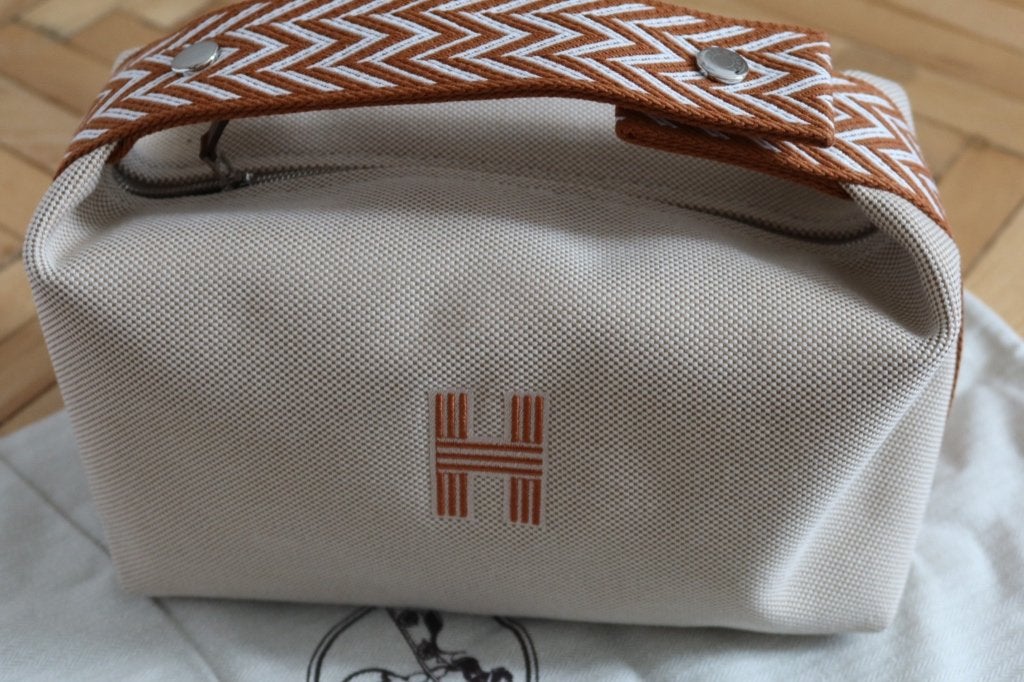 Hermès Herbag Zip PM Toile H en Vache Hunter, Verzenden, Zo goed als nieuw, Beige, Handtas