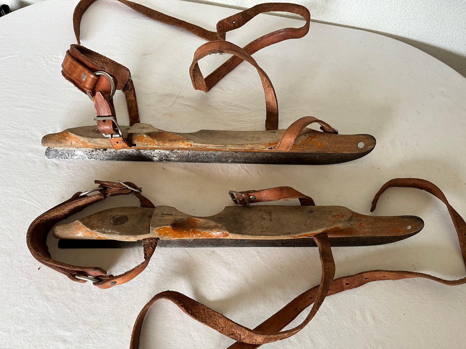 Antieke Houten Schaatsen – Originele Friese Doorlopers 28, Antiek en Kunst, Ophalen of Verzenden
