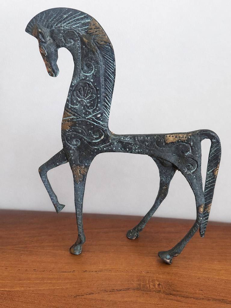 Frederick Weinberg stijl  paarden vintage brutalist 24 cm, Antiek en Kunst, Ophalen of Verzenden, Brons