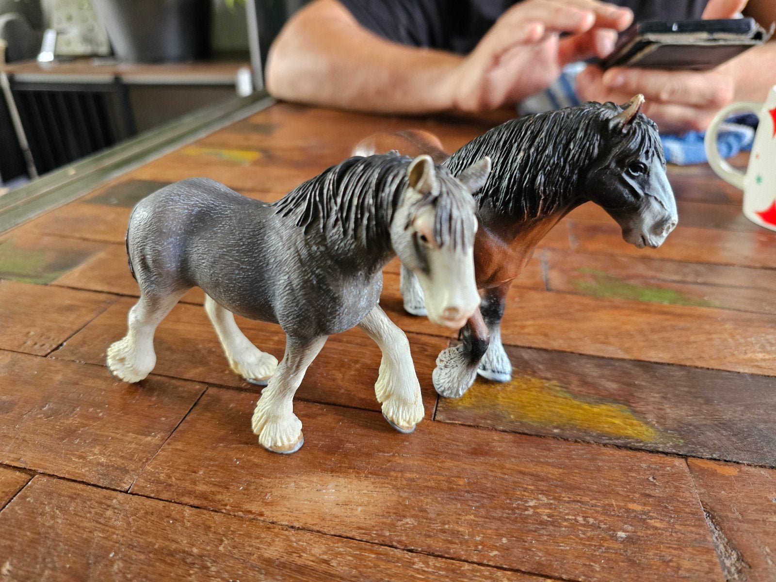 Schleich Trekpaarden: Ruin (2000) en Merrie (2004), Ophalen of Verzenden, Gebruikt