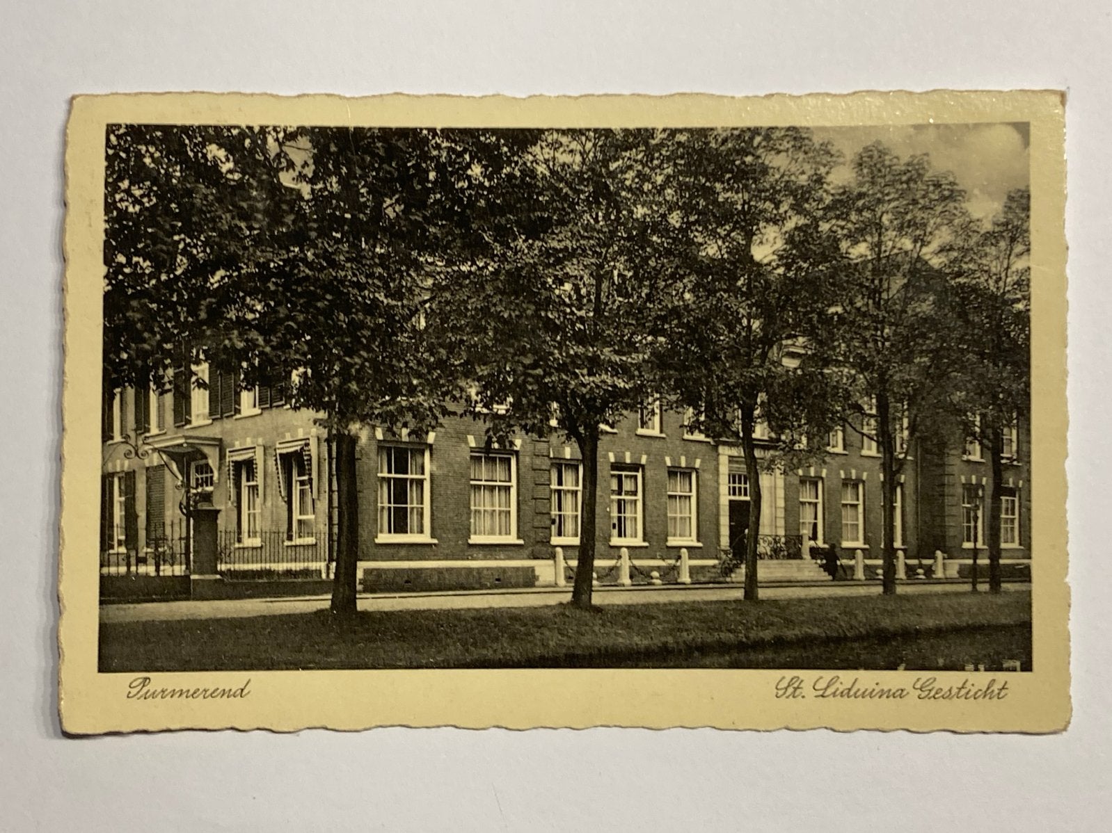 Oude Ansichtkaart Purmerend, St. Liduina Gesticht 1935, Verzamelen, Verzenden, 1920 tot 1940, Gelopen, Noord-Holland