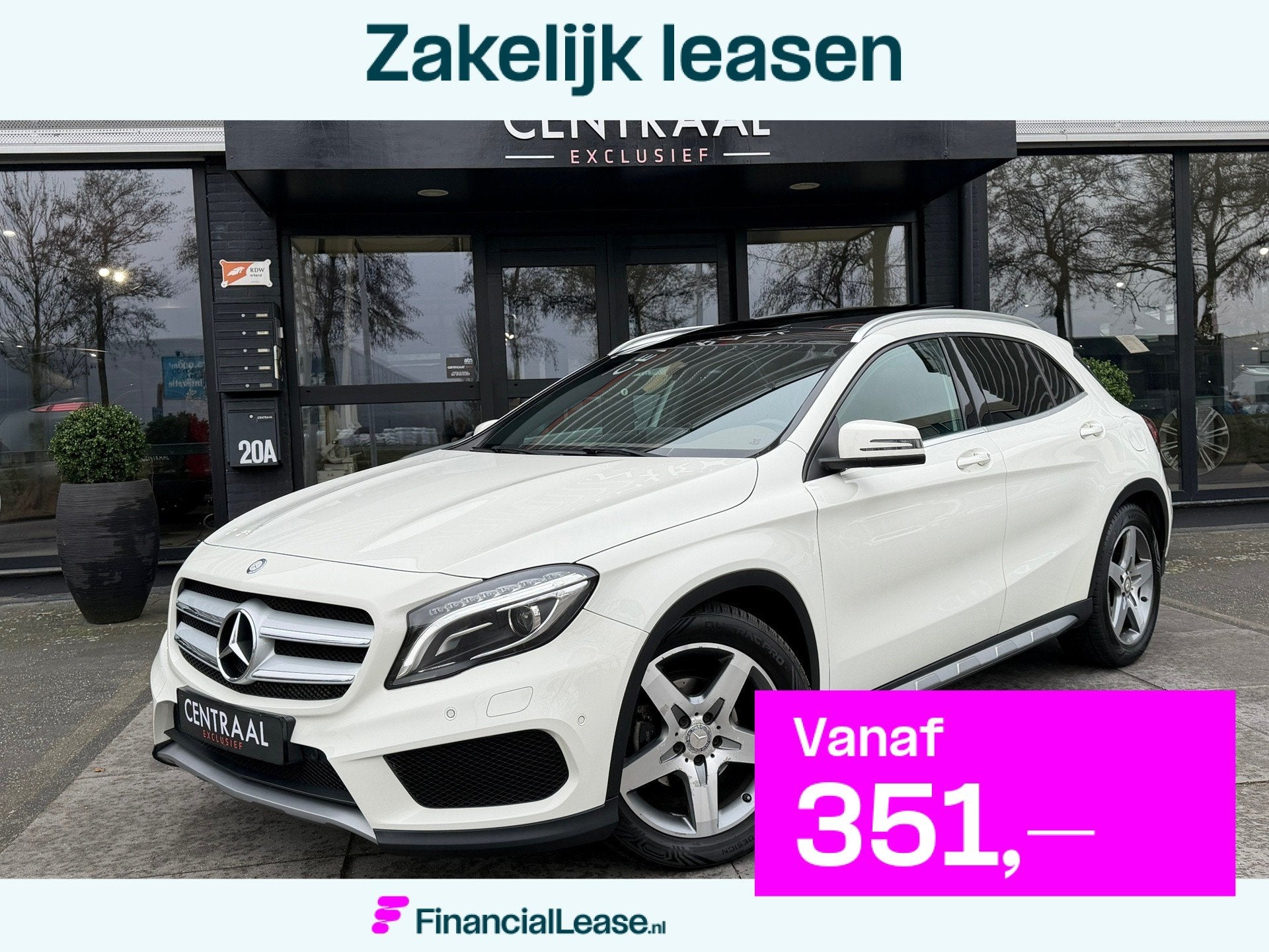 Mercedes-Benz GLA-klasse 200 Prestige AMG Leder|Pano|Xenon|C, Gebruikt, Euro 6, 715 kg, Wit