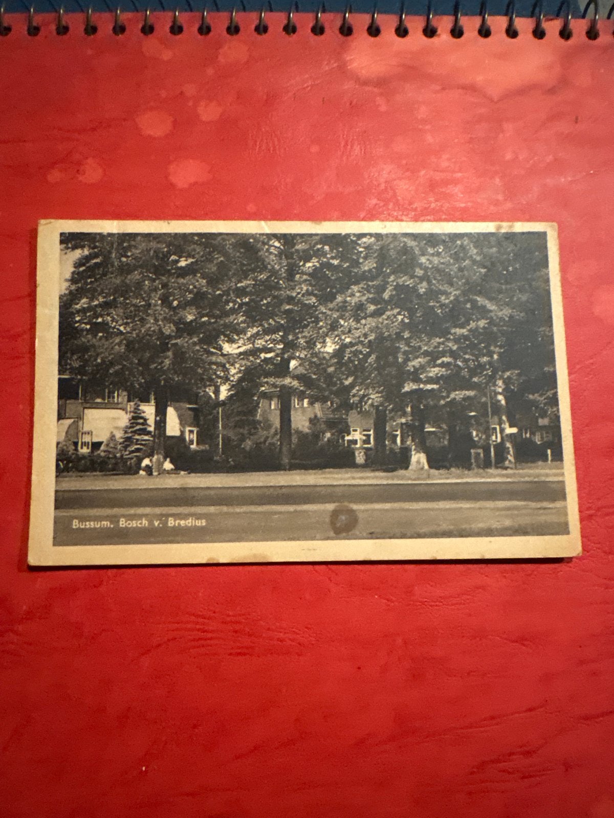 Oude ansichtkaart Bussum, Bosch v. Bredius, gestempeld 1948, Ophalen of Verzenden, 1940 tot 1960, Gelopen, Noord-Holland