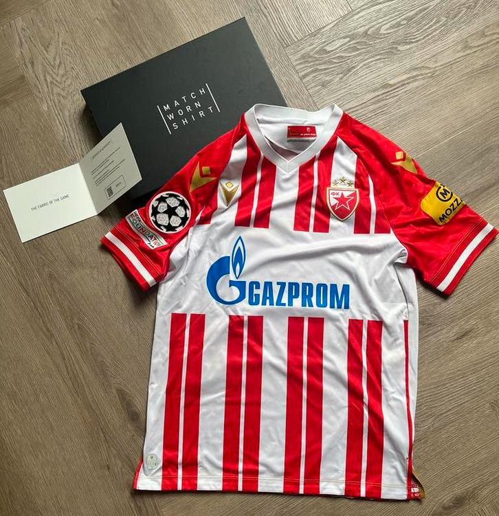 Match worn shirt Kosta Nedeljković CL Rode Ster Belgrado, Verzamelen, Sportartikelen en Voetbal, Ophalen of Verzenden, Gebruikt