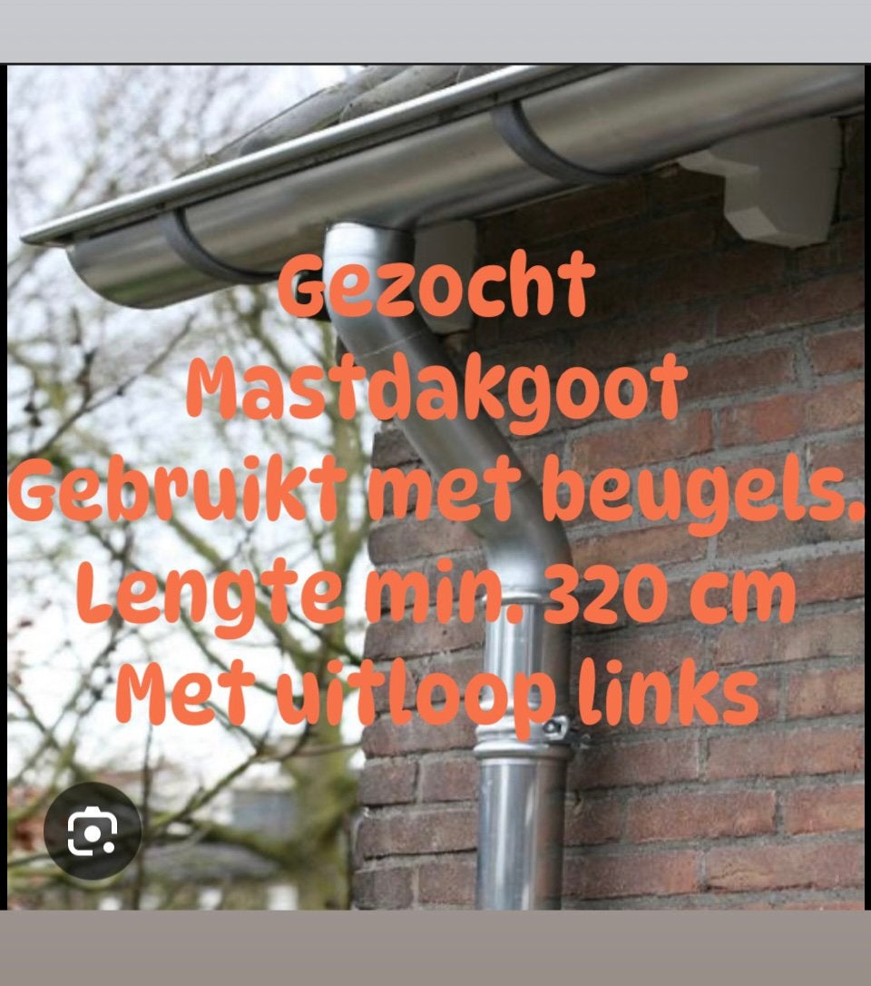 Gezocht!  Mastgoot met beugels, Ophalen, Kunststof, Overige typen, Zo goed als nieuw