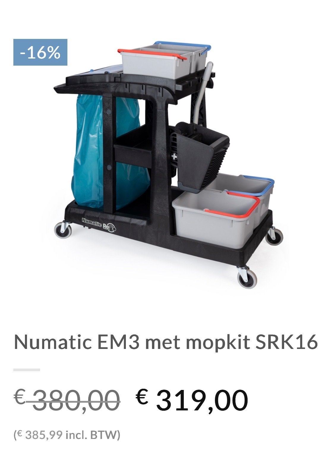 Numatic Schoonmaak Karetje - Uitstekende Conditie, Ophalen, Dweilemmer, -bak, of -wagen