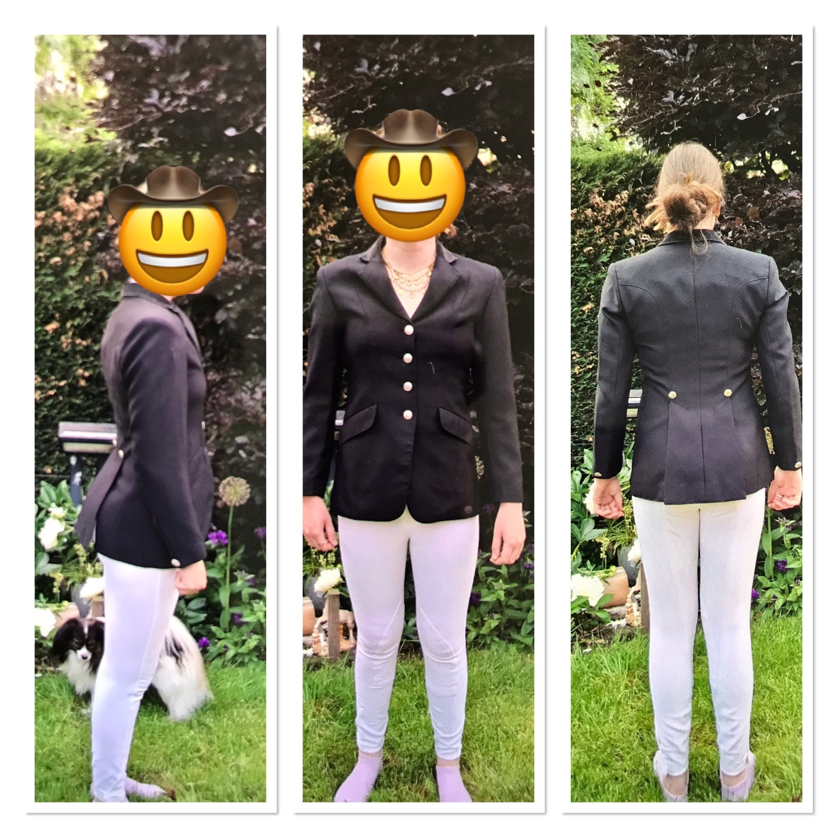Witte rijbroek cavallo zwart global wedstrijdjasje 164/170, Ophalen of Verzenden, Zo goed als nieuw, Dressuur, Bovenkleding