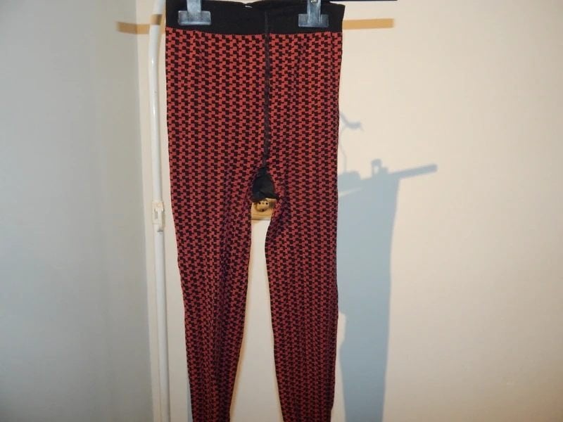 Wolford najaars panty roest tint met zwart apart printje L, Wolford, Panty, Meerkleurig, Verzenden