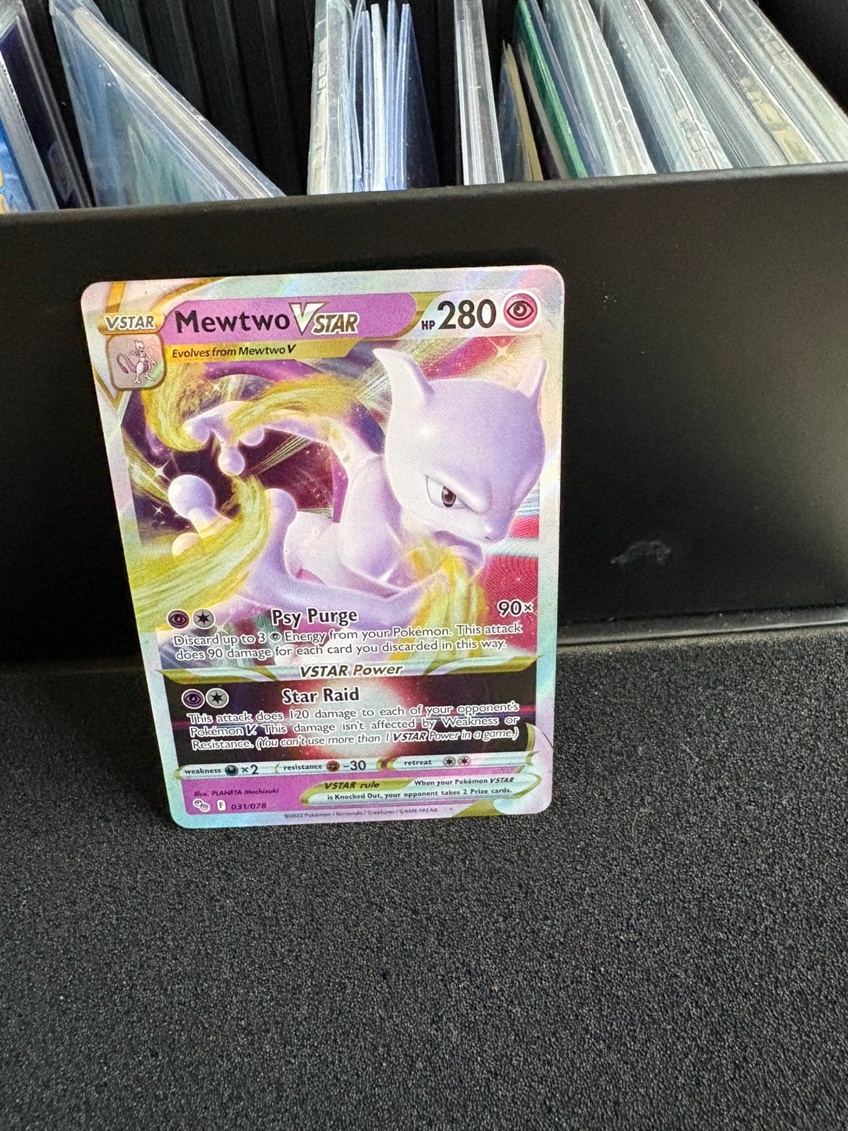 Mewtwo vstar, Ophalen of Verzenden, Zo goed als nieuw, Meerdere kaarten, Foil