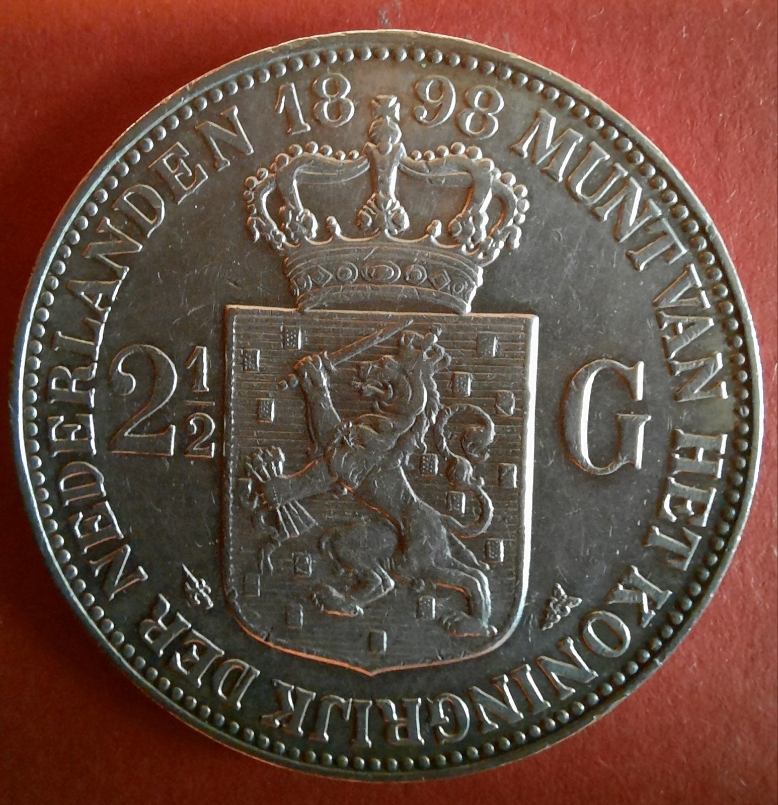 1898 Wilhelmina rijksdaalder zilver, Ophalen, Koningin Wilhelmina, 2½ gulden, Zilver