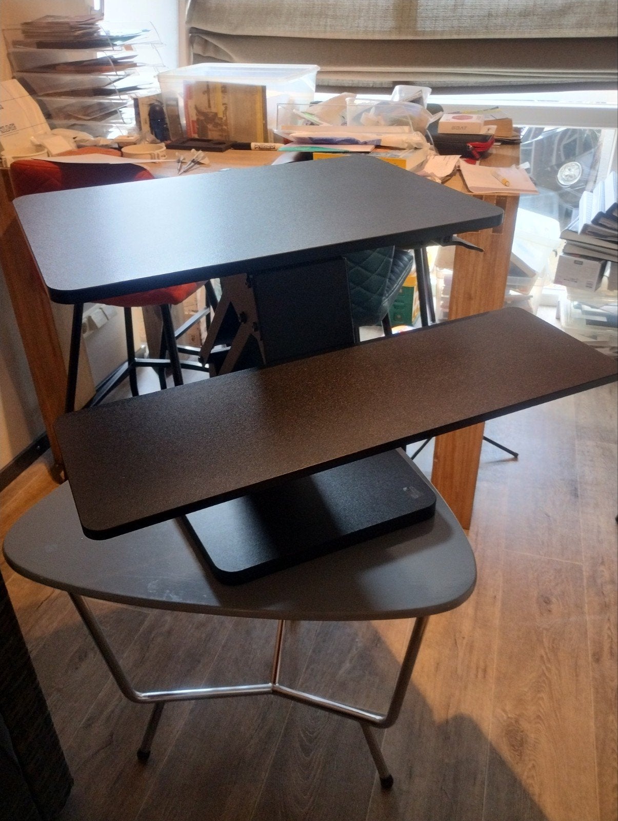 UpDesk Zit-sta bureau opzetstuk - Ergonomisch en Verstelbaar, Ophalen, Metaal, Zo goed als nieuw, Overige merken