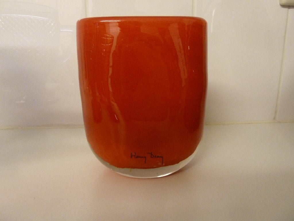 HENRY DEAN VAASJE GEMERKT ONBESCHADIGD ROOD, Handgemaakt, Rood, 15 cm, Ophalen of Verzenden