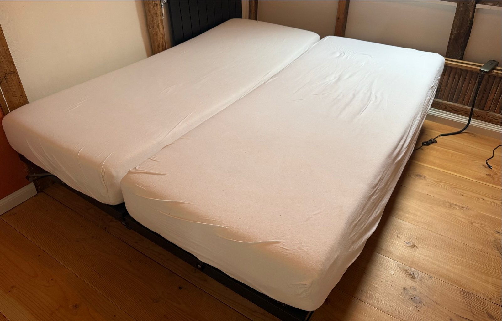 2 Auping spiralen (80x200) elektrisch verstelbaar, Huis en Inrichting, Ophalen, Gebruikt, Zwart, Tweepersoons