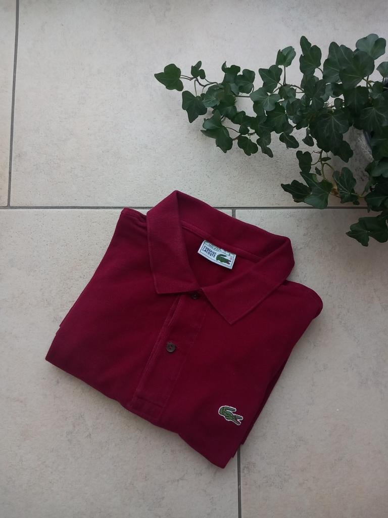 Lacoste Polo Shirt - Bordeauxrood - Maat L, Kleding | Heren, Maat 52/54 (L), Lacoste, Ophalen of Verzenden, Zo goed als nieuw