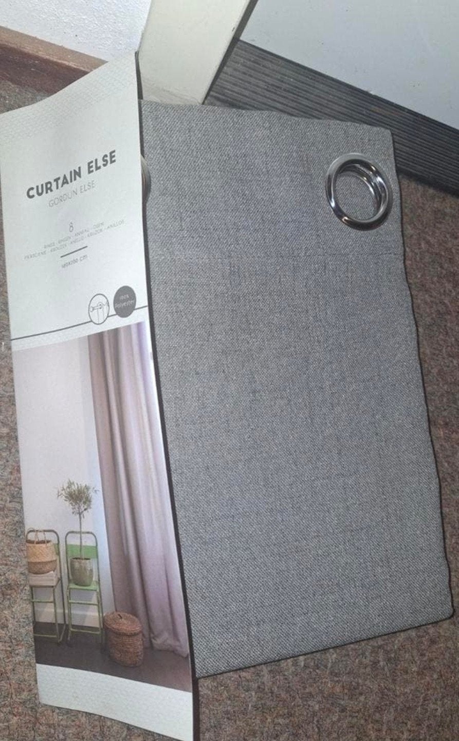 Nieuw grijs gordijn met 8 ringen - 140x260 cm, Nieuw, Ophalen of Verzenden, 260 cm, 140 cm