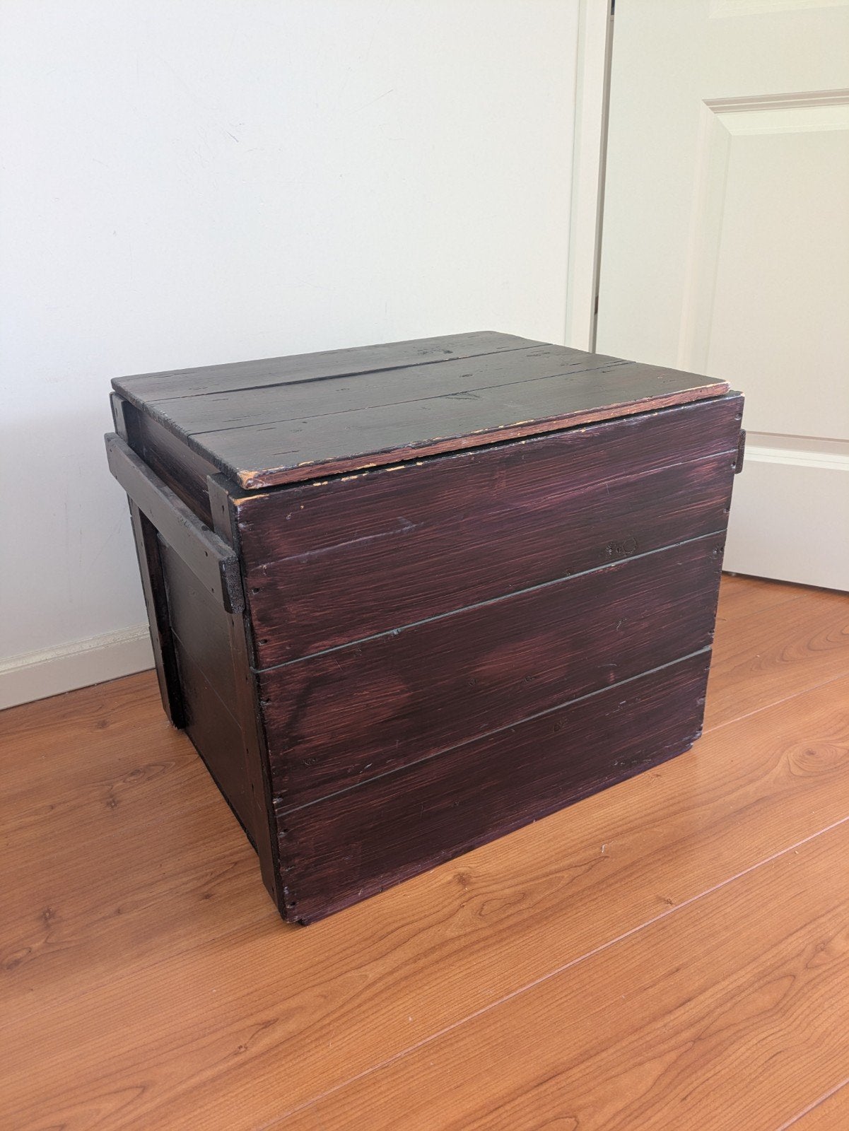 Grenen houten kist, gebeitst, 54x44x41 cm, Ophalen, Gebruikt, Minder dan 50 cm, Grenenhout