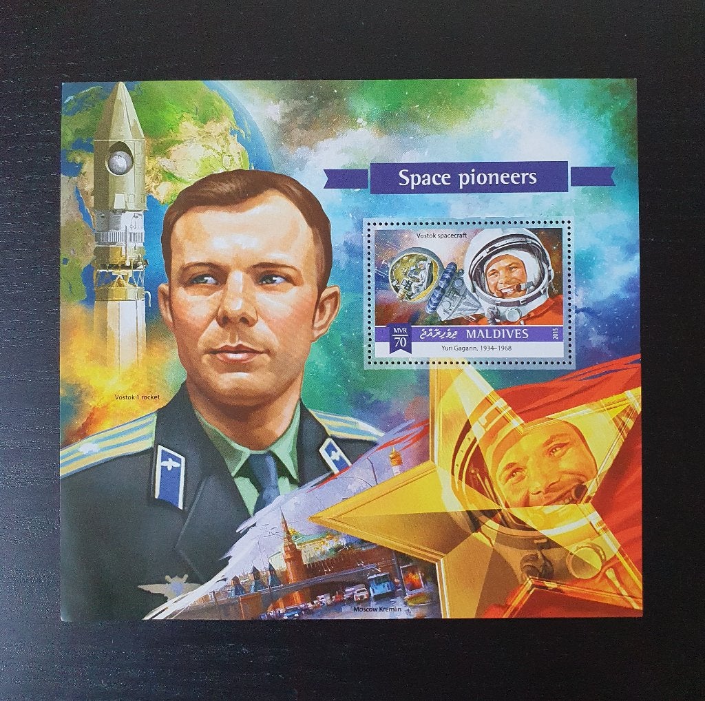 Malediven 2015 Ruimtevaart Gagarin Michel blok 834 postfris, Verzenden, Postfris, Overige thema's