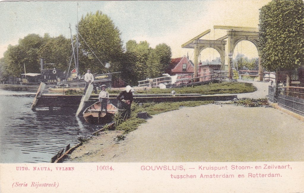 Oude Ansichtkaart Gouwsluis - Kruispunt Stoom- en Zeilvaart, Verzenden, 1920 tot 1940, Ongelopen, Zuid-Holland