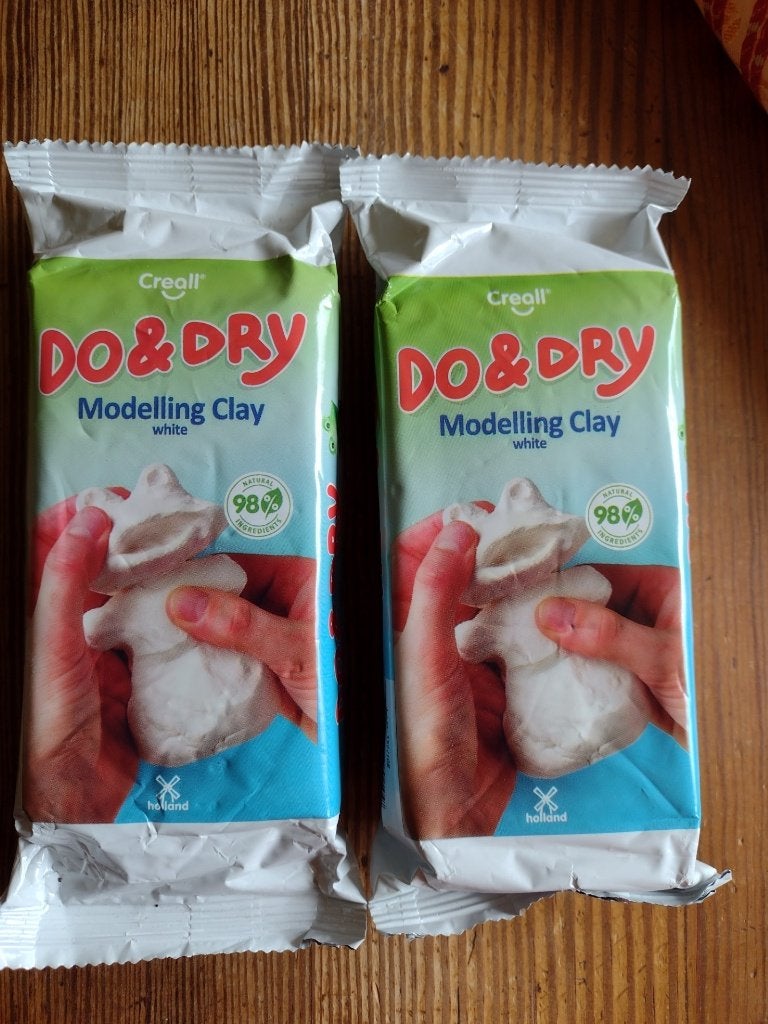 2 x Creall Do & Dry modelling clay / zelfhardende witte klei, Ophalen, Nieuw, Overige materialen, Knutselmateriaal
