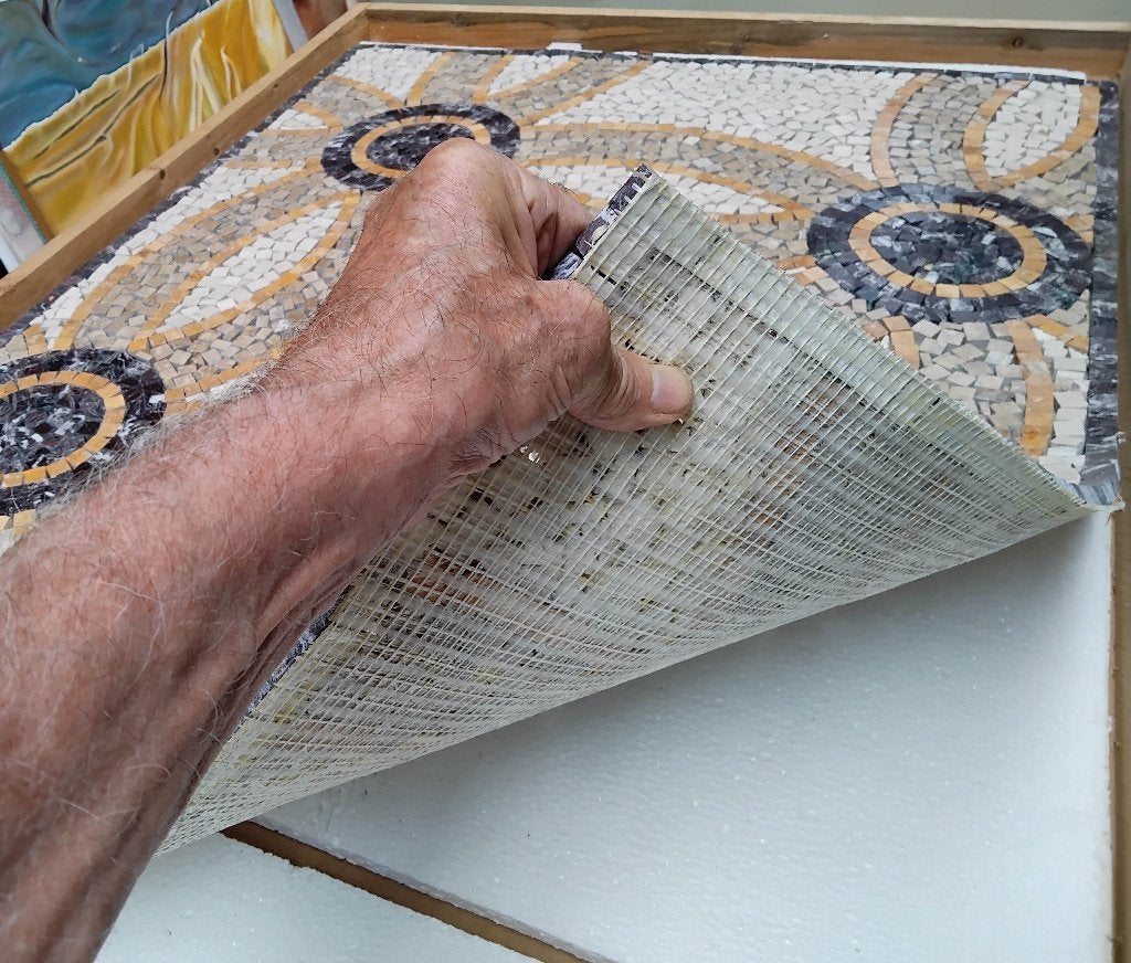 Italiaanse marmermosaic nog nieuw, Ophalen, Abstract, Knutselwerk, Beige