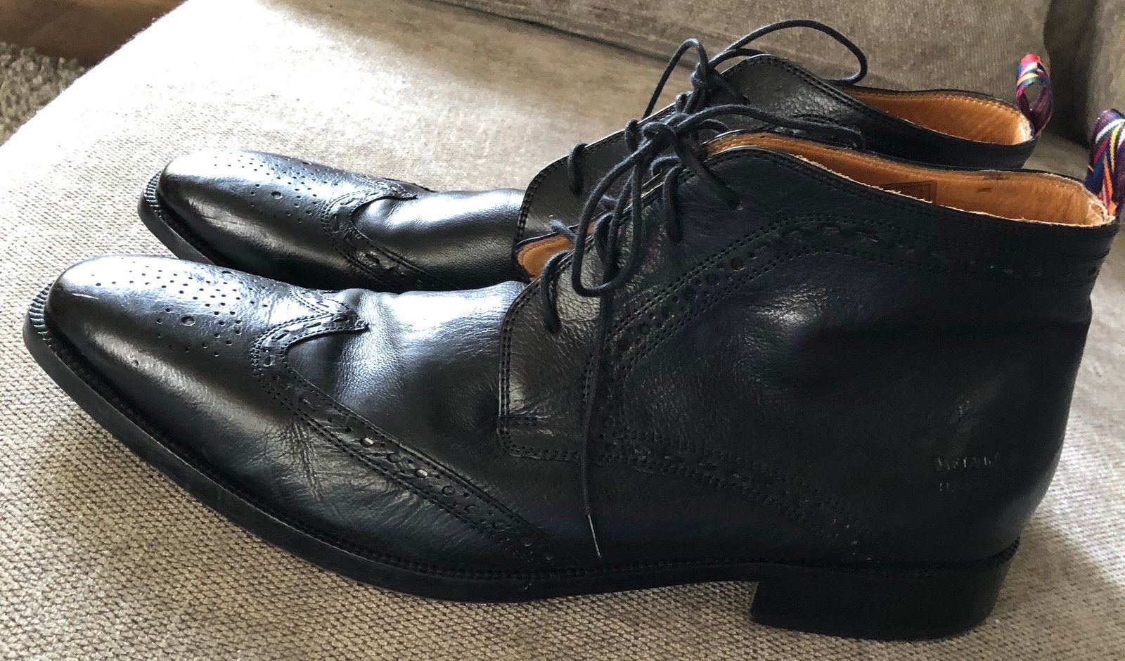 Melvin & Hamilton hoge schoenen/brogues maat 46 zwart leer, Zwart, Ophalen of Verzenden, Gedragen, Veterschoenen
