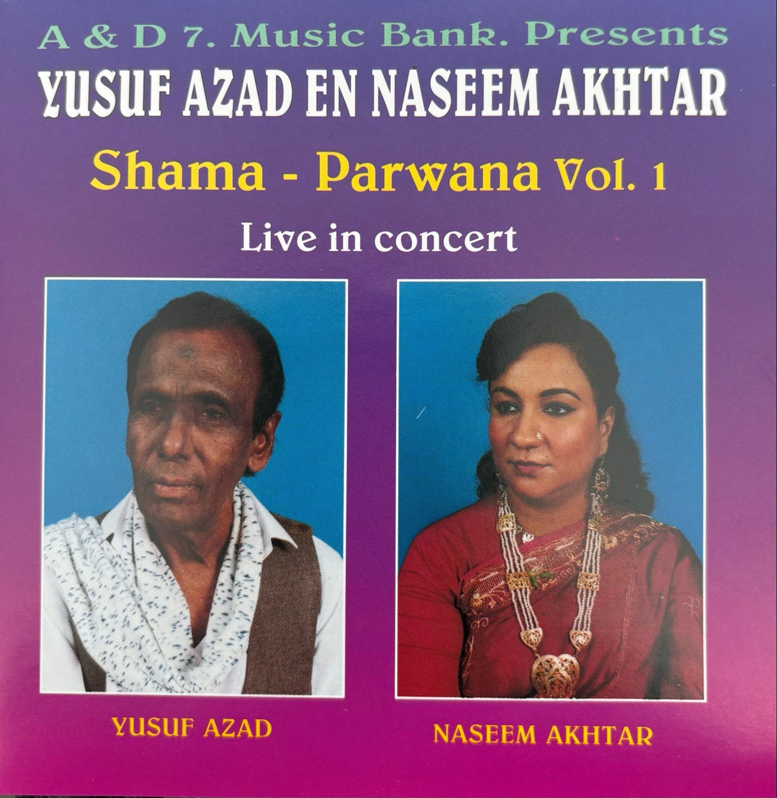 Yusuf Azad & Naseem Akhtar - Shama - Parwana Vol. 1 Live, Verzenden, Gebruikt, Live-album, Inclusief doosje