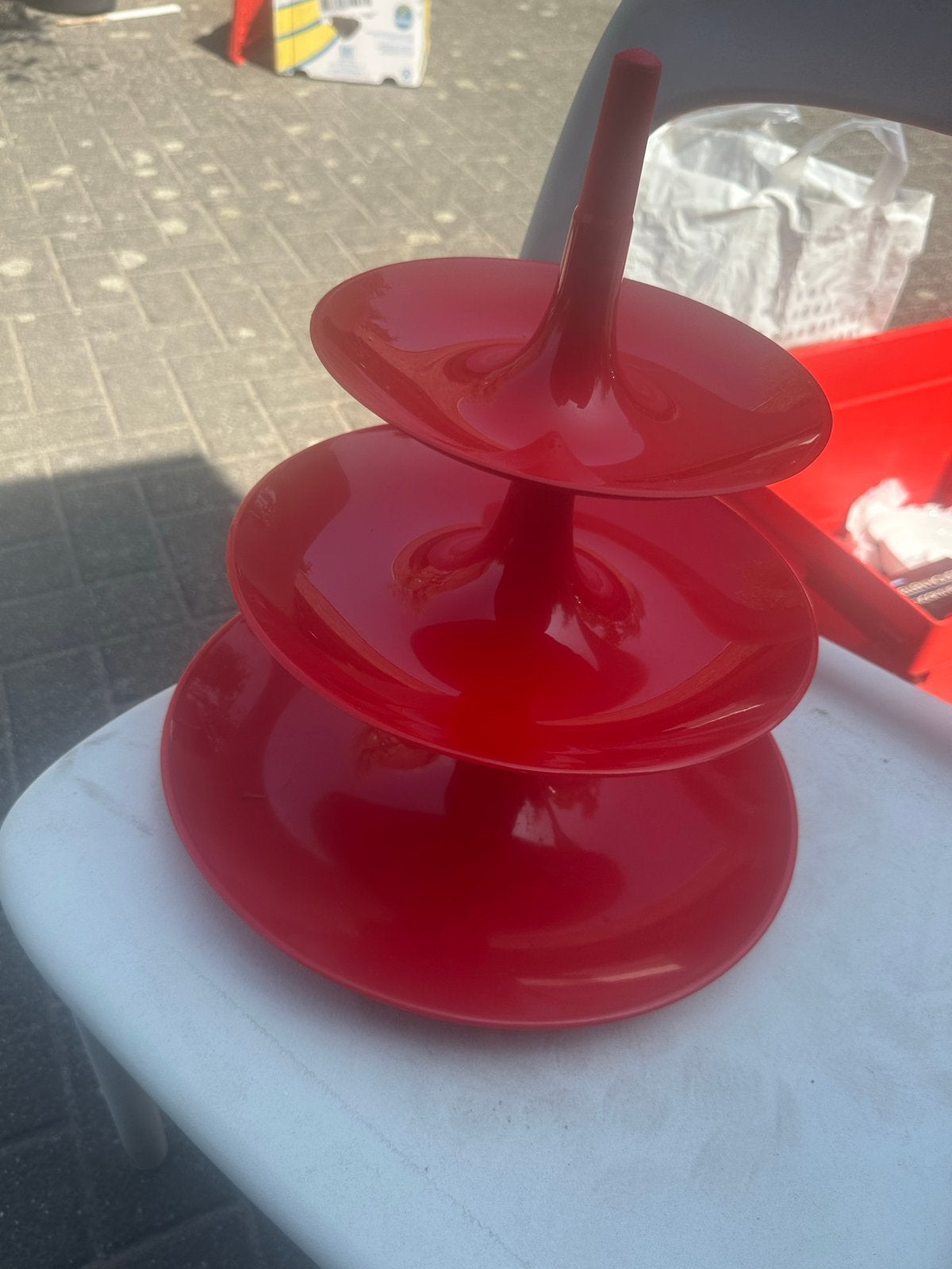 Koziol presenteertoren - Rood, Kunststof, Ophalen of Verzenden, Rood, Overige merken