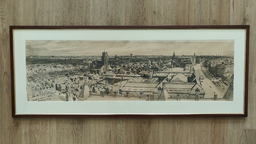 Litho Rotterdam voor bombardement Marius Richters, Antiek en Kunst, Ophalen
