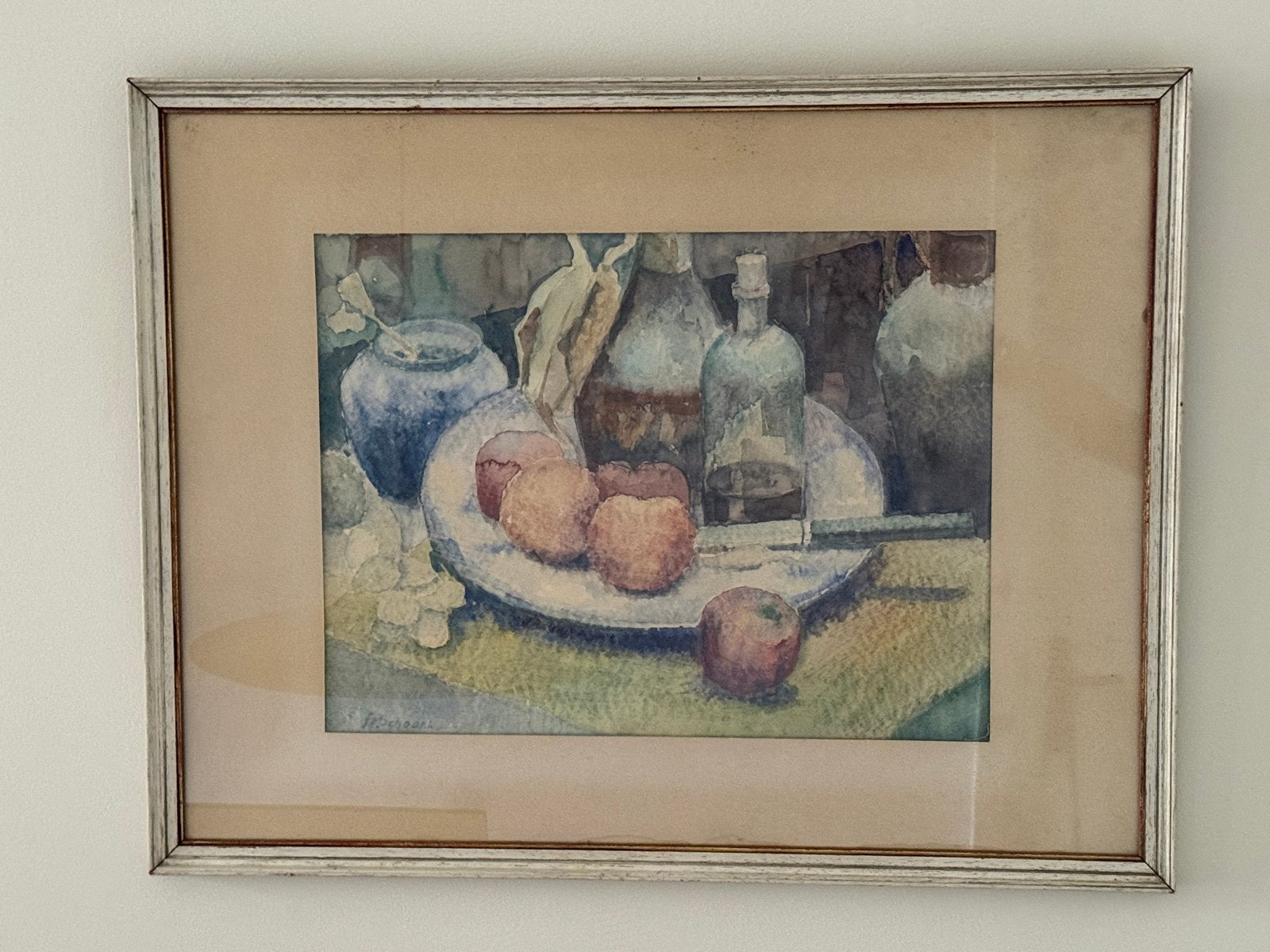 Aquarel Stilleven door J.R. Schoorl - Gesigneerd, Ophalen, Aquarel, Stilleven, Papier/karton