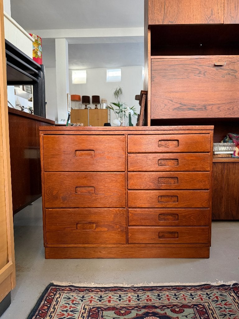 Vintage Uffe Ikea ladekast, jaren 60 / 70 grenen archiefkast, Ophalen, Gebruikt, Ikea, -